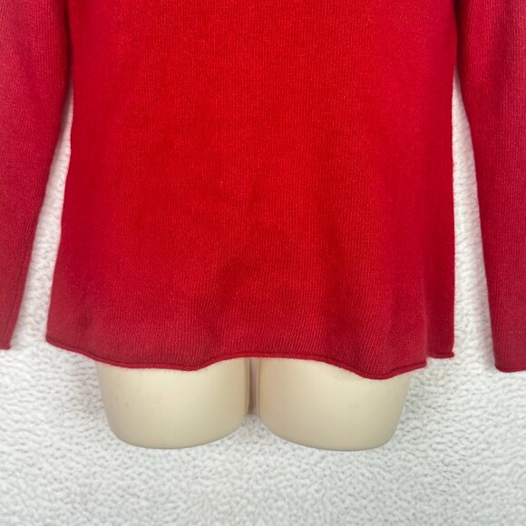 Banana Republic Red V-Neck Wool Angora Blend Sweater Women’s Medium - Picture 3 of 10